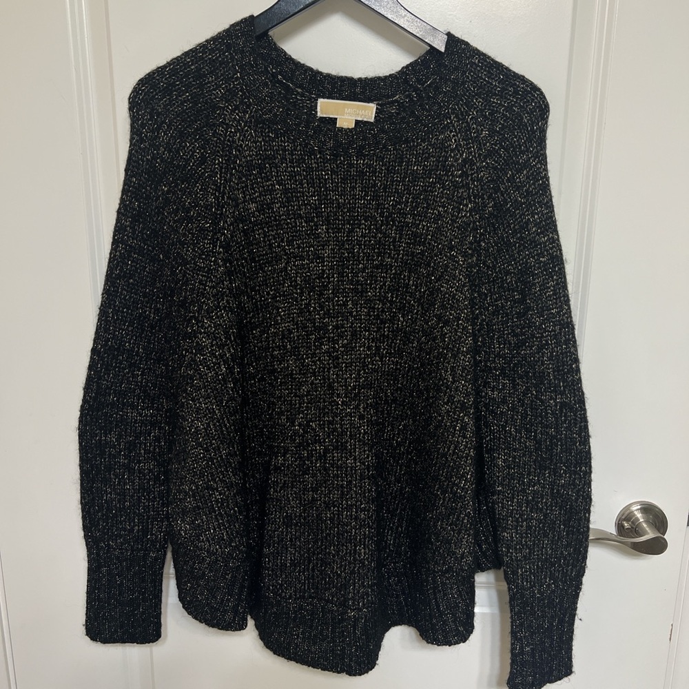 Michael Kors black and gold sweater poncho size Medium